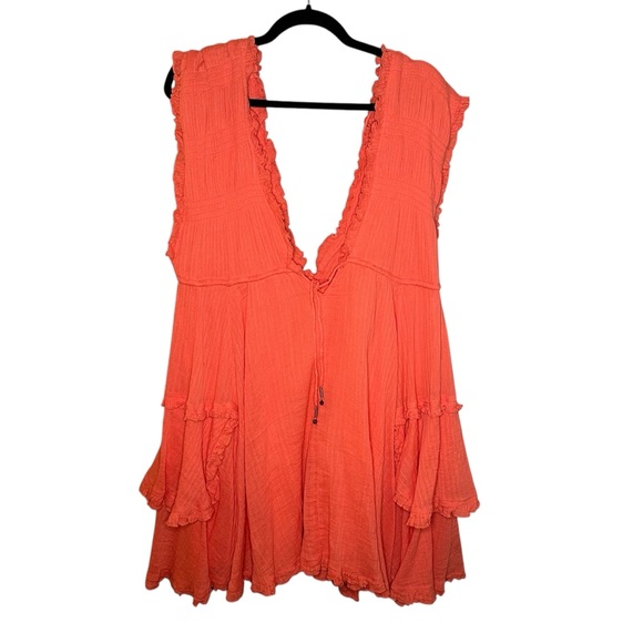 NEW Free People Endless‎ Summer Antoinette Mini Dress in Coral - Picture 3 of 9